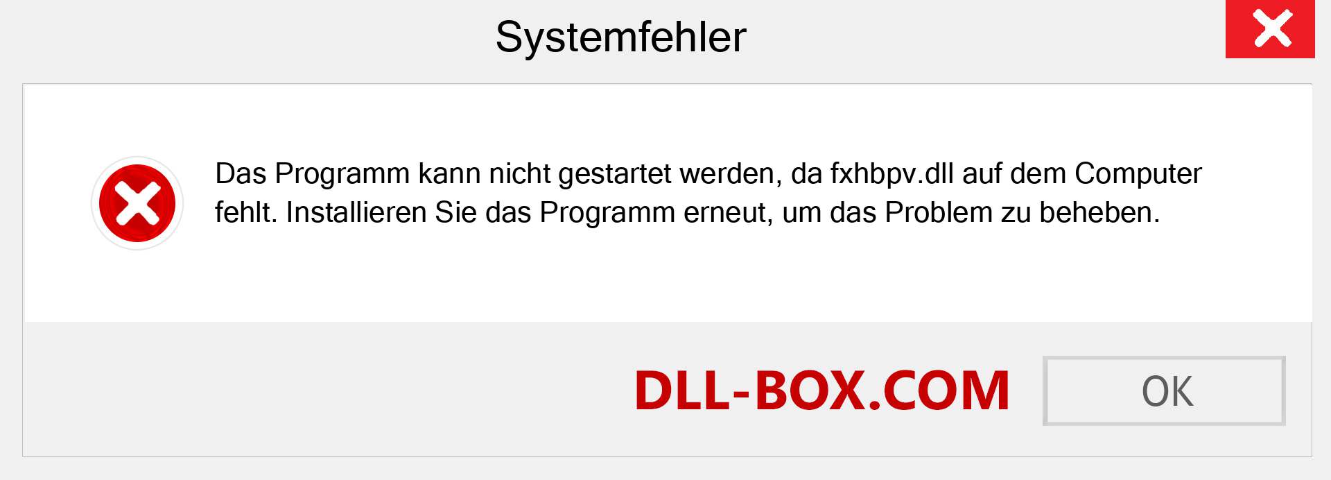 fxhbpv.dll-Datei fehlt?. Download für Windows 7, 8, 10 - Fix fxhbpv dll Missing Error unter Windows, Fotos, Bildern