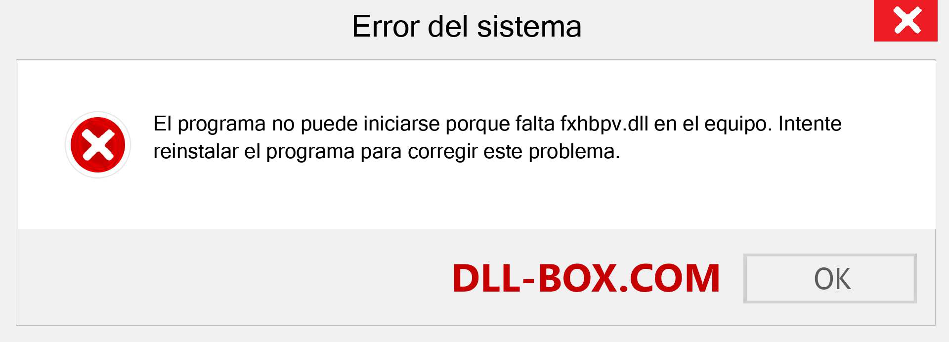 ¿Falta el archivo fxhbpv.dll ?. Descargar para Windows 7, 8, 10 - Corregir fxhbpv dll Missing Error en Windows, fotos, imágenes